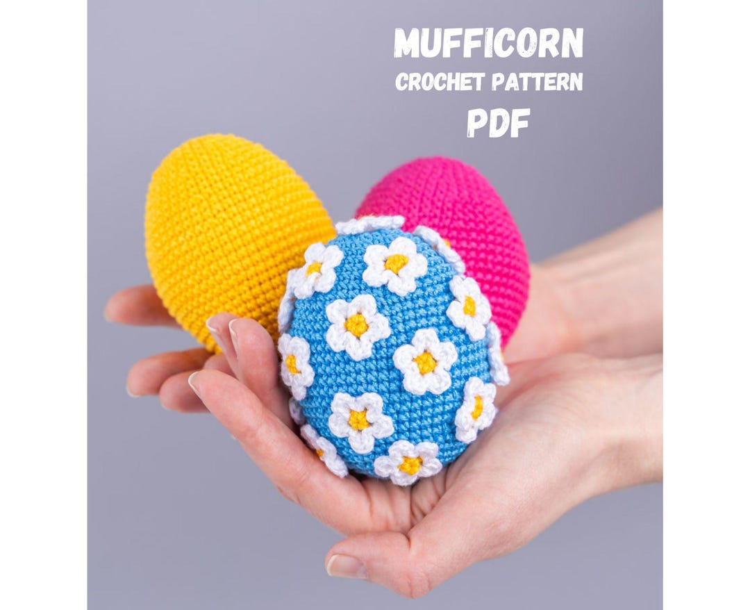 Easter Crochet Pattern Egg With Crochet Flowers, Crochet Easter ...