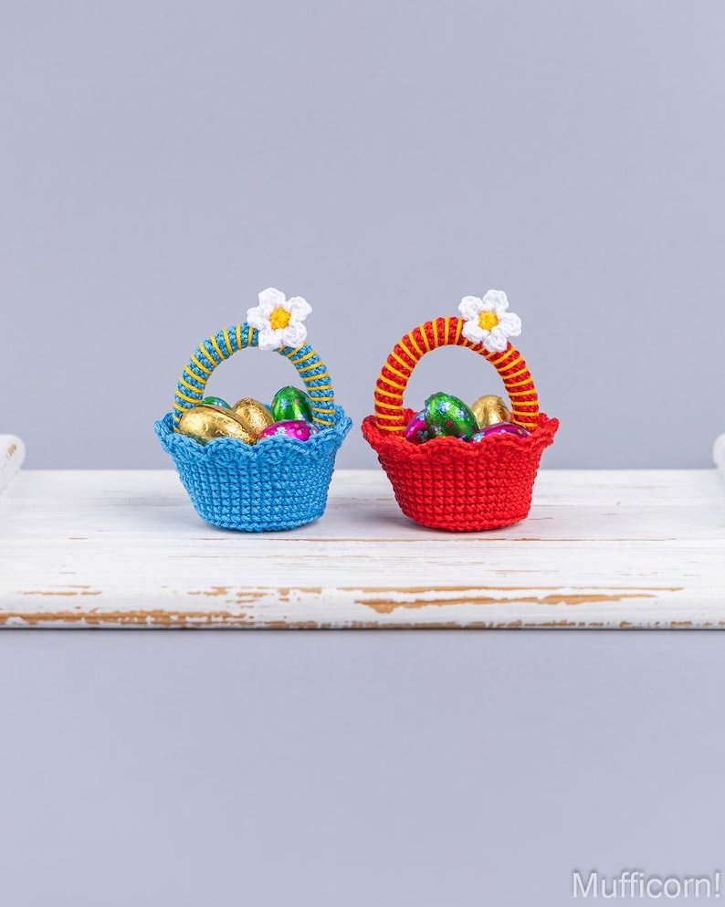 Tiny Crochet Easter Basket Pattern – Mini Treat Basket, Easy Beginner ...