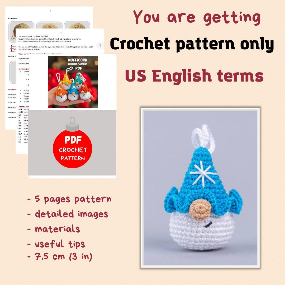 39 Christmas Gnome Crochet Patterns for Cozy Holiday Decorating 30 Crochet pattern Christmas gnome ornaments with snowflake