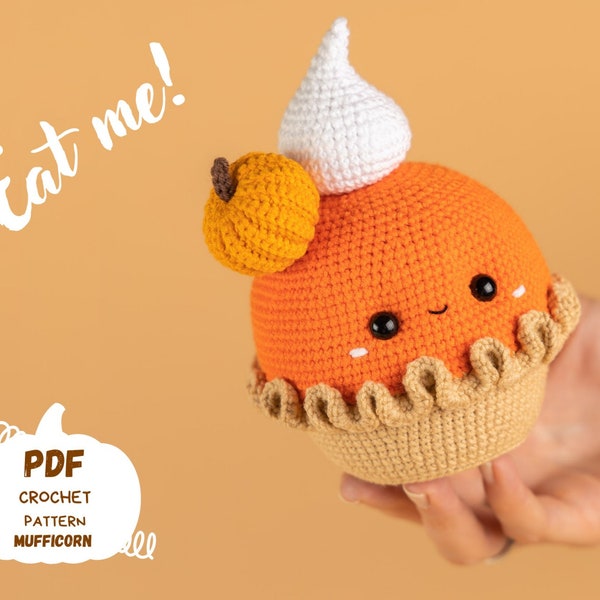 Crochet pattern pupmkin pie, Amigurumi pattern pumpkin, Crochet play food pattern, Fall crochet patterns, Amigurumi food pattern