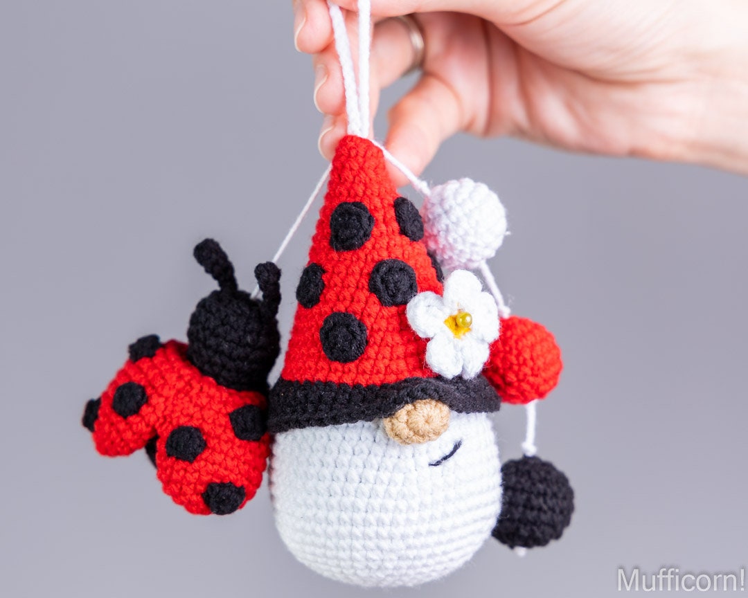 Crochet Ladybug Keychain Pattern Crochet Patterns Gnome and Etsy