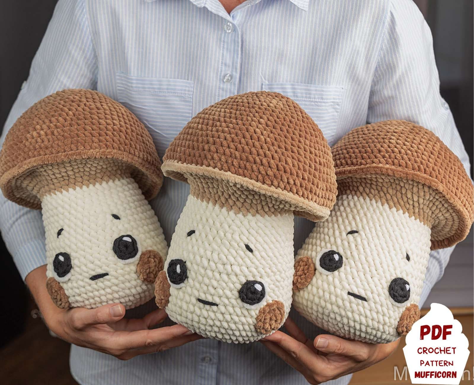 Mushroom Crochet Plush Pattern Crochet Patterns Mushroom Etsy