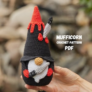 Crochet patterns Halloween gnome, Halloween Gnome amigurumi pattern, Crochet Halloween decor, Crochet Halloween ornament pattern