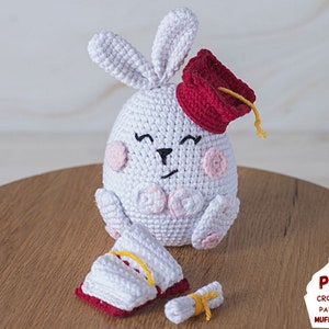 Back to school crochet pattern, Crochet teacher appreciation gift, Mentor teacher gift, Crochet bunny pattern, Crochet rabbit pattern