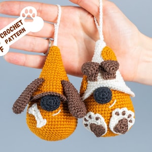Crochet patterns dog gnomes, Crochet animals pattern, Crochet keychains pattern, Crochet gnome keychain pattern, Crochet dog mom gift