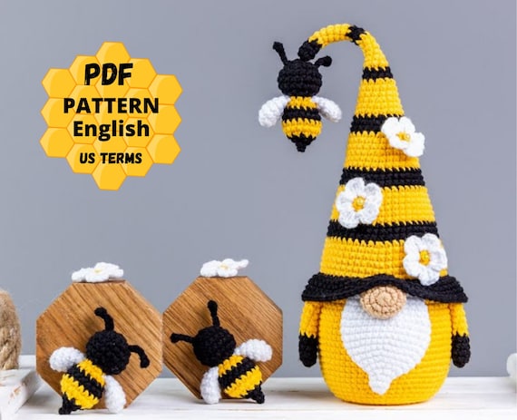 DIY gnome patterns and tutorials. DIY gnomes make kit. Bumblebee gnome .  #bumblebee #gnome #gnomes #patterns #tutorials