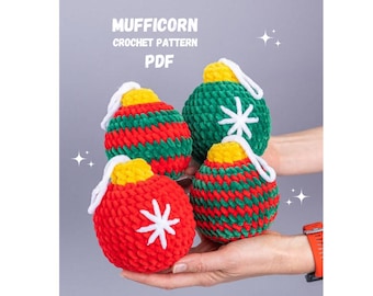 Crochet pattern Christmas ornaments, Crochet Christmas decorations amigurumi pattern, Easy Crochet pattern, Crochet plush pattern