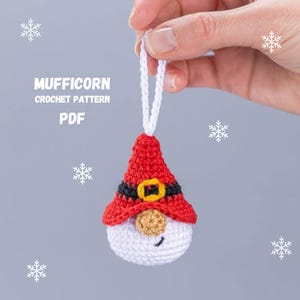 Crochet Santa ornament amigurumi pattern, Crochet Christmas ornament, Crochet keychain santa pattern, Christmas crochet amigurumi pattern