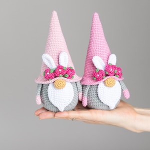 Crochet patterns Easter bunny and crochet egg pattern, Crochet gnome amigurumi pattern, Crochet Easter gnomes patterns, Crochet Easter decor image 8