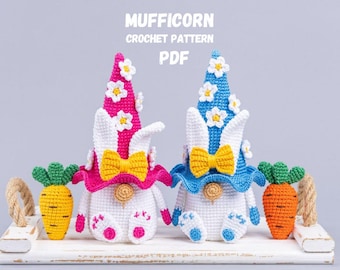 Crochet Pattern Bundle –Easter Bunny Gnome Candy Keeper & Crochet Carrots Amigurumi PDF