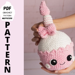 Crochet pattern amigurumi cupcake, Birthday crochet cupcake pattern, Kawaii amigurumi plush pattern, Crochet birthday cake for girl