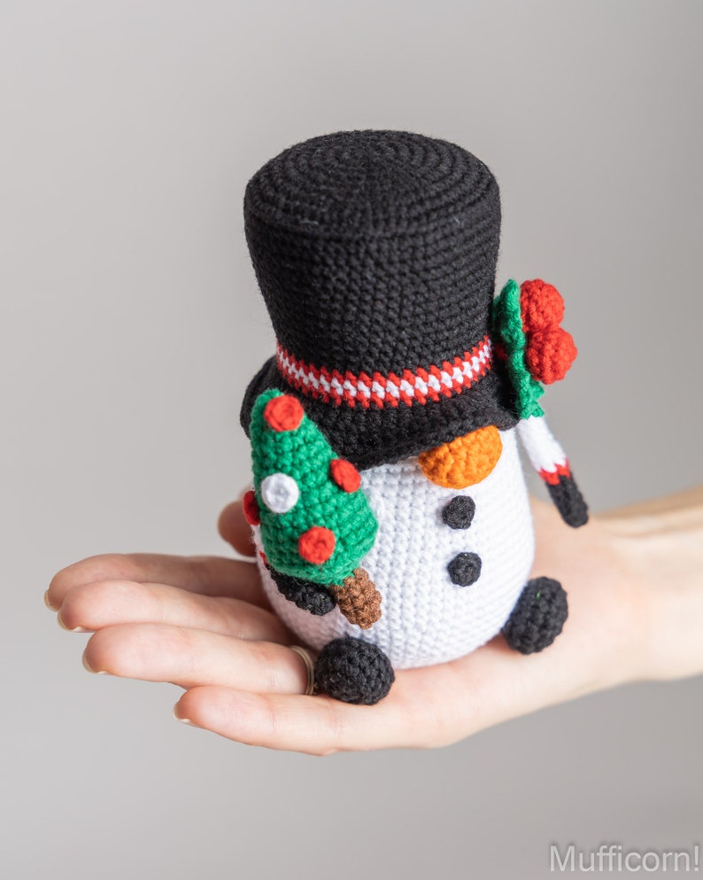 Haakpatronen Kerstsneeuwman kabouter, Kerst gehaakte kabouters patroon, Gehaakte winter kabouter patroon, Kerst amigurumi kabouter patroon afbeelding 5