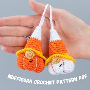 Halloween Crochet patterns amigurumi gnome pumpkin, Crochet pumpkin keychain gnome pattern, Halloween crochet ornament
