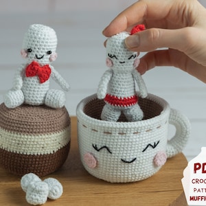 Crochet play food pattern: crochet mug and kawaii marshmallow crochet food pattern, Kawaii amigurumi food pattern, Cute amigurumi pattern image 9