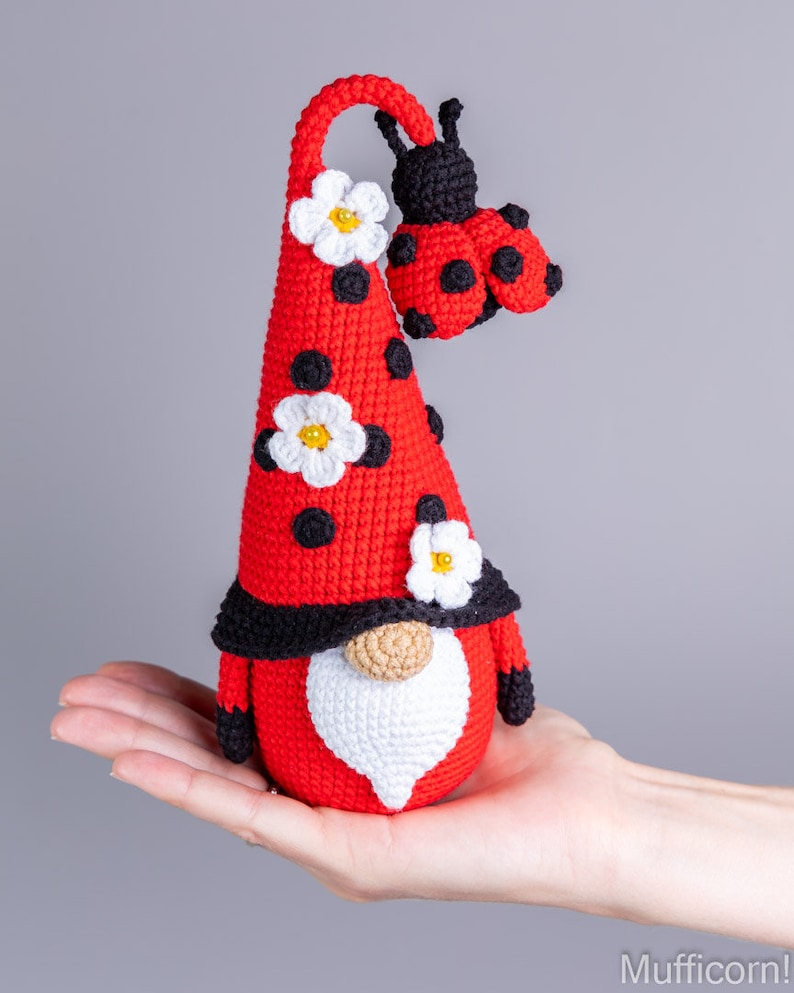 Crochet Patterns Gnome Ladybug Crochet Summer Gnome Pattern Etsy UK