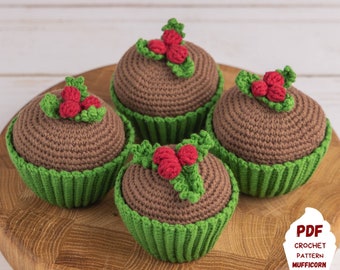 Crochet patterns Christmas cupcake, Crochet cupcake pattern, Christmas crochet patterns, Crochet food pattern, Amigurumi food pattern