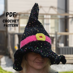 Crochet pattern Halloween witch hat, Halloween Crochet hat pattern, Wizard hat crochet pattern, Halloween costume crochet plush pattern