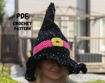 Crochet pattern Halloween witch hat, Halloween Crochet hat pattern, Wizard hat crochet pattern, Halloween costume crochet plush pattern