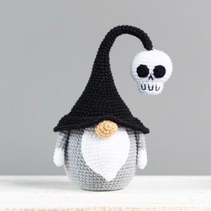 Halloween crochet patterns gnome and spider, Halloween Gnome and skull crochet pattern, Crochet Halloween skeleton, Crochet Halloween decor image 4