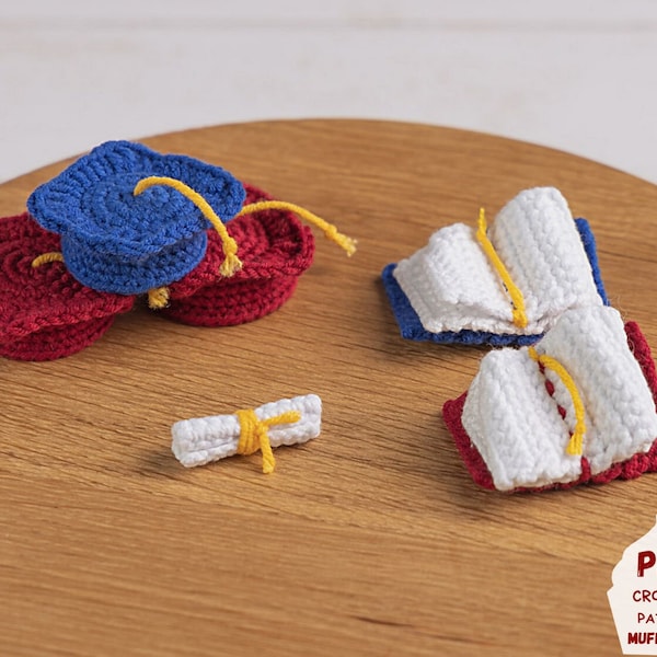 Graduation cap crochet keyring pattern, Graduation gifts crochet keychain pattern, Crochet book pattern, Crochet gift for teacher pattern,