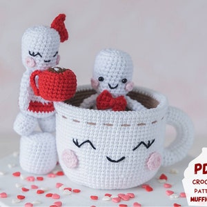 Crochet play food pattern: crochet mug and kawaii marshmallow crochet food pattern, Kawaii amigurumi food pattern, Cute amigurumi pattern image 6