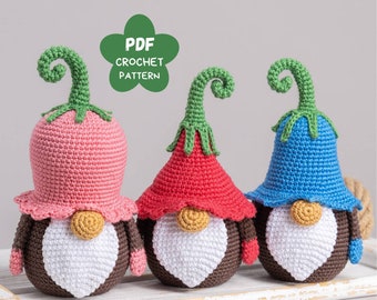 Crochet patterns BUNDLE Flower gnomes, Crochet flower gnomes pattern, Mother's day gnomes amigurumi pattern, Easter decor crochet pattern