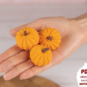Crochet pumpkin pattern, Thanksgiving crochet pattern, Crochet food pattern, Small pumpkin crochet pattern for fall decor, Crochet play food