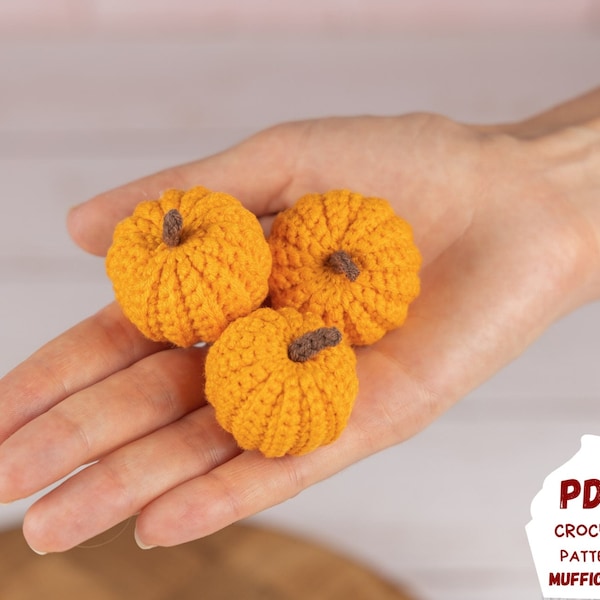Crochet pumpkin pattern, Thanksgiving crochet pattern, Crochet food pattern, Small pumpkin crochet pattern for fall decor, Crochet play food
