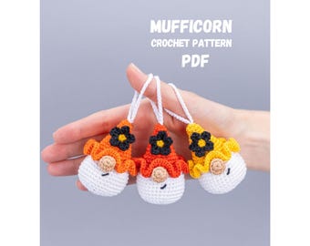 Crochet Pattern Amigurumi Gnome Keychain with Flower, Crochet Car Hanger, Easy Beginner Crochet Pattern PDF