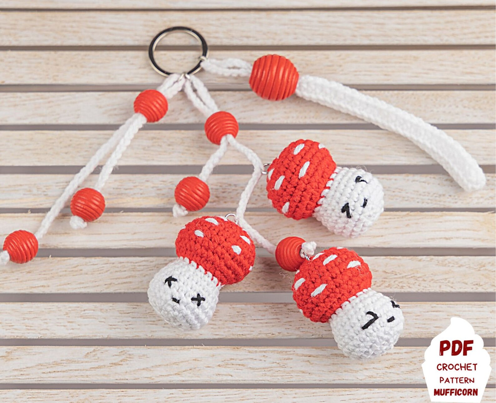 Mushroom Crochet Keychain Pattern Halloween Amigurumi Etsy