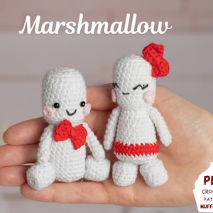 Kawaii marshmallow crochet food pattern, Kawaii amigurumi food pattern, Crochet play food, Cute amigurumi pattern