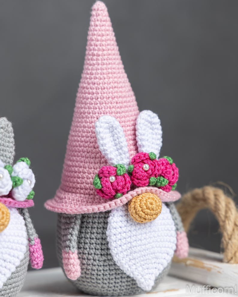 Crochet patterns Easter bunny and crochet egg pattern, Crochet gnome amigurumi pattern, Crochet Easter gnomes patterns, Crochet Easter decor image 9