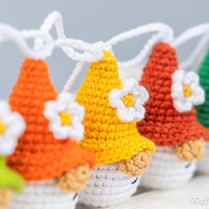 Crochet patterns amigurumi keychain gnome with crochet flower, Crochet keychain amigurumi pattern, Easter crochet pattern image 10