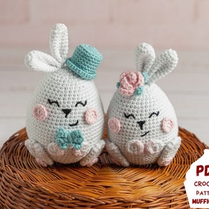 Crochet patterns Easter bunnies, Amigurumi bunny pattern, Crochet rabbit pattern, Easter amigurumi pattern bunny couple image 8