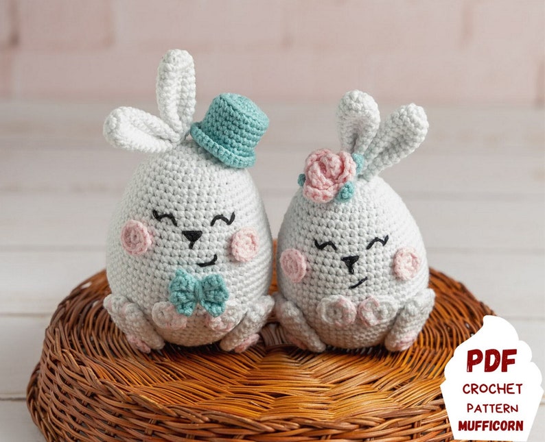 Crochet patterns Easter bunnies, Amigurumi bunny pattern, Crochet rabbit pattern, Easter amigurumi pattern bunny couple image 8