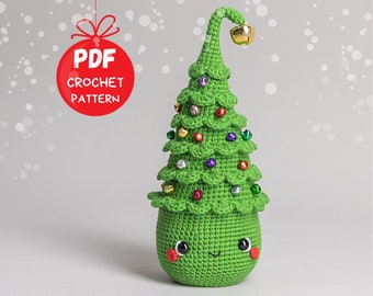 Haakpatroon Kerstboom, Kerst amigurumi pop patroon, Haak Kerst decoratie patroon, Amigurumi Kerst cadeau patroon