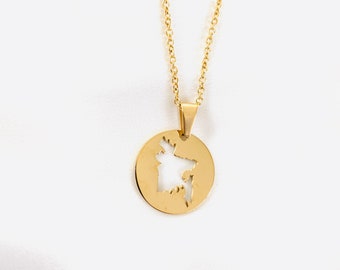 Circle Bangladesh map necklace - Gold/Silver/Rose Gold