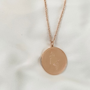 Disc Bangladesh map necklace - Silver/Rose Gold