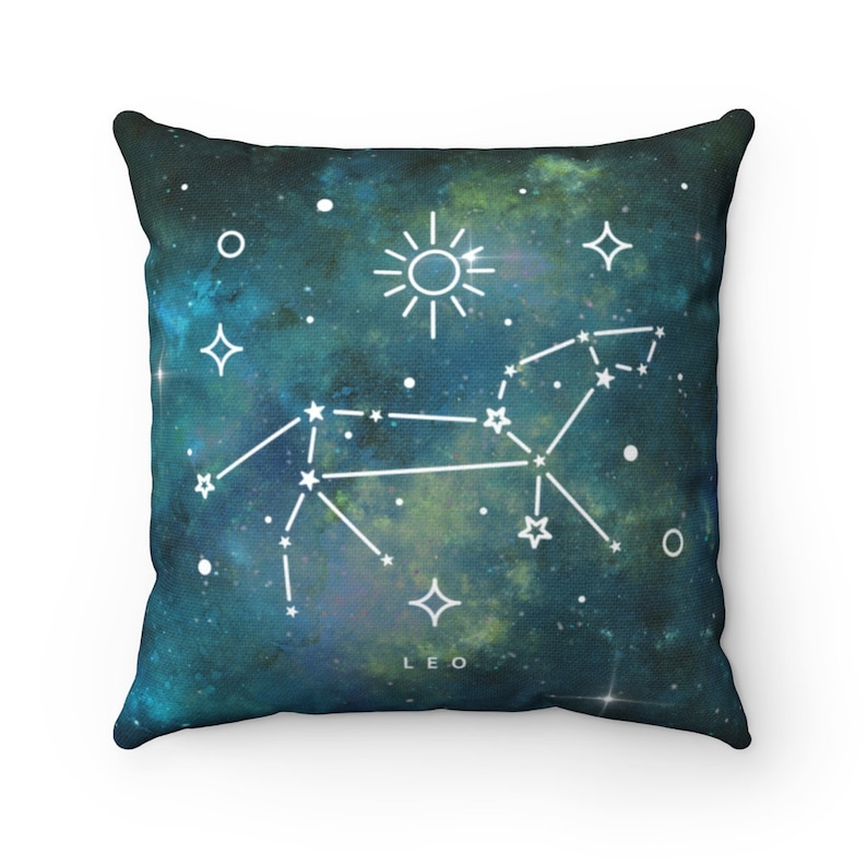 Zodiac Sign Astrology Decoration Celestial Constellation Leo Pillow Case Galaxy Home Decor Horoscope Gift Star Sign