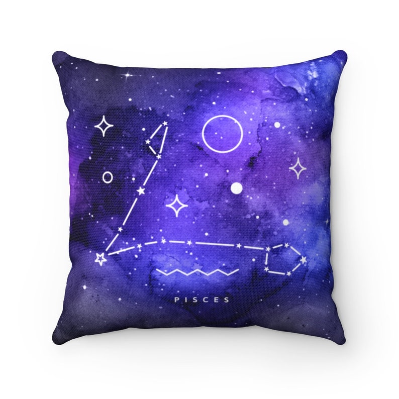 Zodiac Sign Pisces Pillow Case Astrology Decoration Star Sign Galaxy Home Decor Celestial Constellation Horoscope Gift