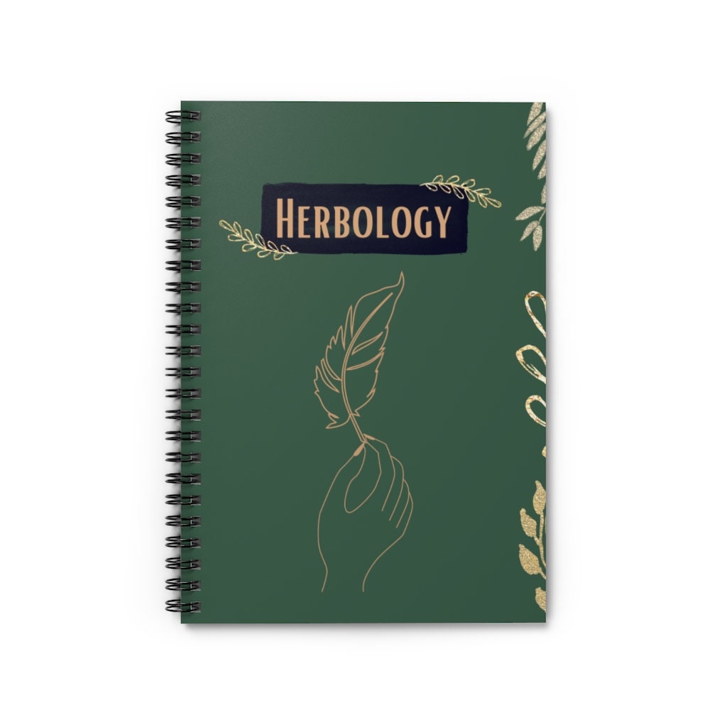 Herbology Spiral Notebook Ruled Line Magic Book Cover Back Etsy