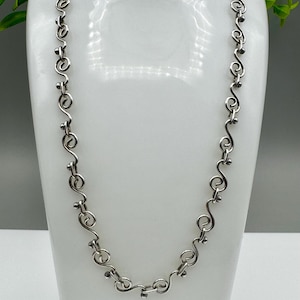 Vintage Hallmarked Sterling Silver Fancy Link Swirl Choker/Chain 18” - 20g