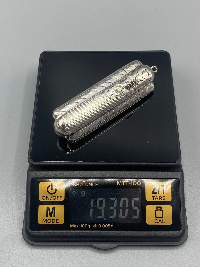 Rare Art Deco Ornate Hallmarked Solid 900 Silver Austrian Lipstick Case