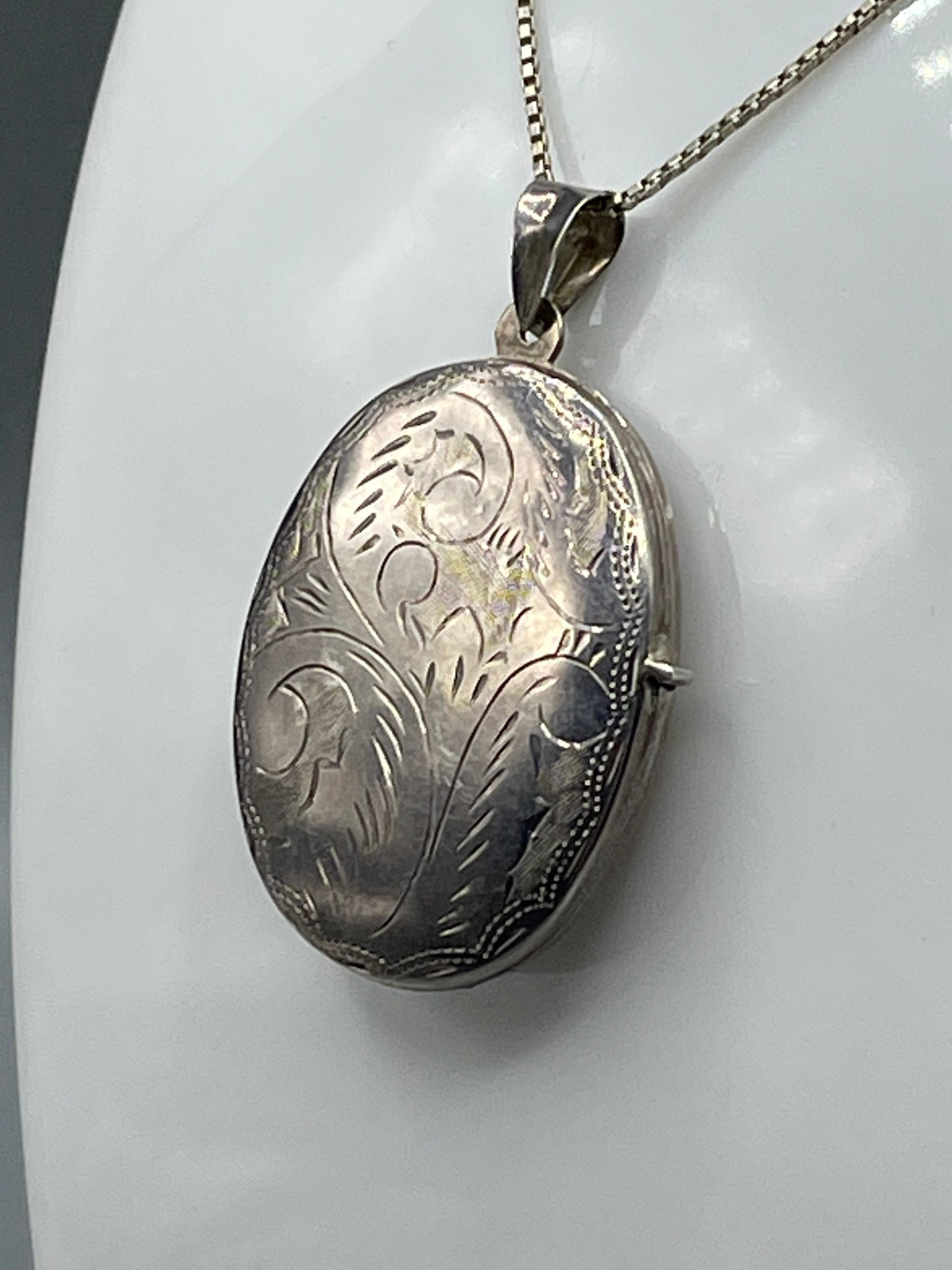 Vintage Hallmarked Extra Large Sterling Silver Decorative Oval - Etsy UK