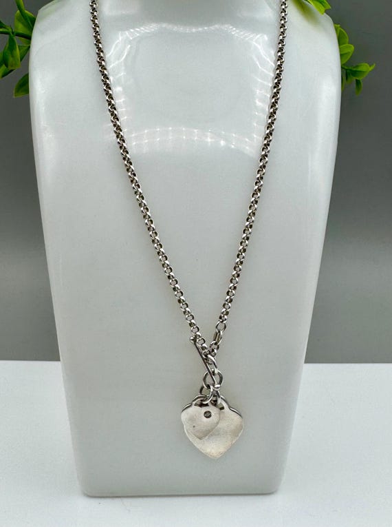 thumbnail image 2 of Touch Jewellery 925 Sterling Silver Belcher Chain With T-bar & Hearts – 16 Inch / 41cm – No Stone 2 of 3