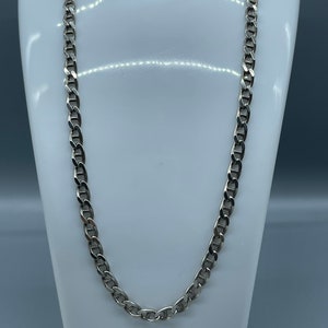 vintage heavy sterling silver mariner chain link necklace/choker 24g - 18.5”