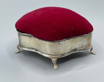 Edwardian 1908 Solid Silver Jewellery/Trinket Box Saunders & Holdings Birmingham