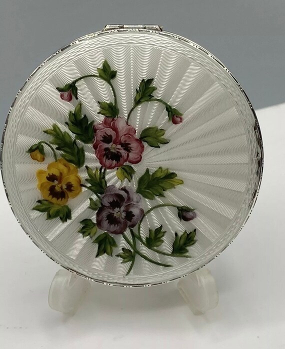 1960’s large solid sterling silver and guilloche … - image 6