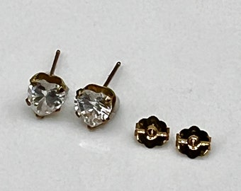美しいヴィンテージの刻印入りソリッド375 9カラットゴールドピアス 
