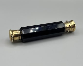Scarce Antique Victorian Sampson Mordan & Co Double Ended Bristol Blue Scent Bottle